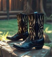 Men’s Size 9 D - 1960’s Acme Cowboy Western Boots Inlays