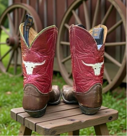 Women’s Size 7 M - 1950’s Tony Lama Iconic Cowboy Western Boots Longhorn Inlays