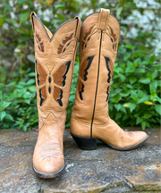 Women’s Size 6.5 M - 1970’s Tony Lama Cowboy Western Boots Butterflies