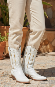 1970s • Texas Boot Co. • “Golden Starburst” Inlay Boots • Women’s 8 A (narrow) • Original Box