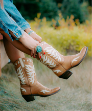 Custom 1981 Eagle + Stars Inlay Cowgirl Boots – Ladies 8.5