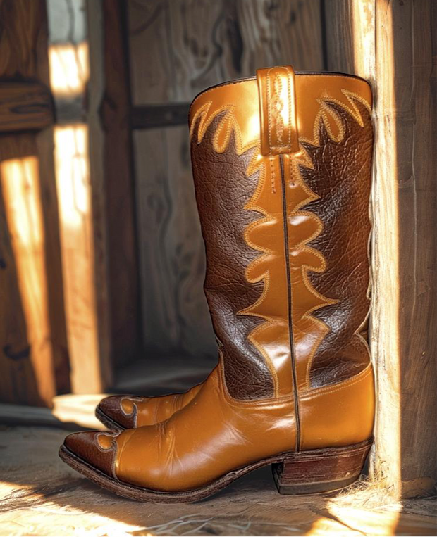 Women’s Size 6 A - NOS Dan Post Vintage Cowboy Western Boots Wingtip