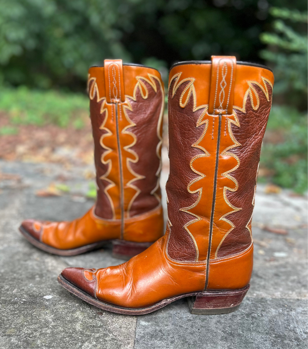 Women’s Size 6 A - NOS Dan Post Vintage Cowboy Western Boots Wingtip