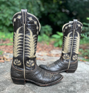 Women’s Size 9 M - Tony Lama Vintage Cowboy Western Boots Black Label Inlays