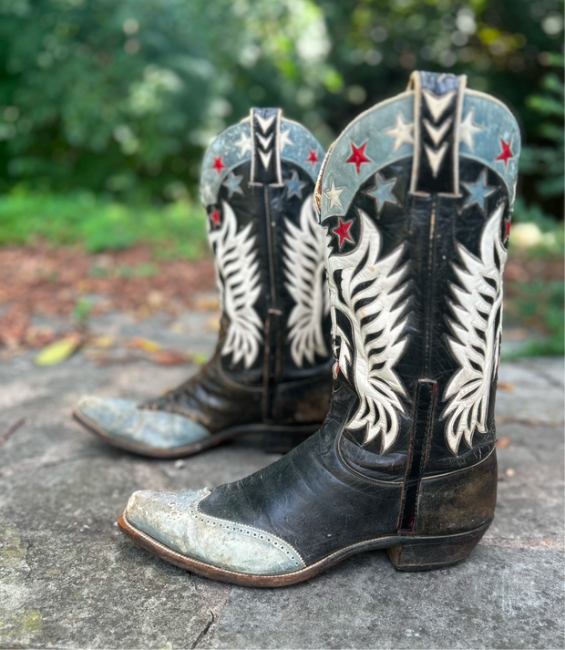 1960’s Patriotic Eagle Inlay Cowboy Boots – Men’s 10 (From My Personal Collection)