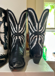 1980s–1990s • Unknown Maker • Black & White Lightning Inlay • Men’s 12 D