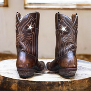 Women’s Size 7.5 M - 1960’s Cowboy Western Boots Star Inlays