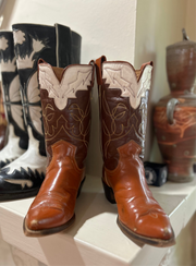 1950s • FRYE • Tri-Color Western (Saddle/Chocolate/Bone) • Women’s 7.5