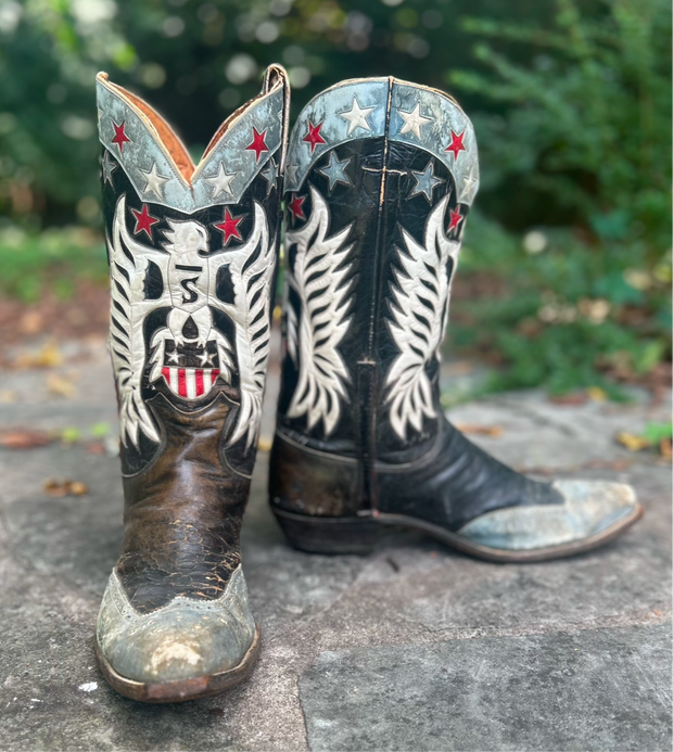 1960’s Patriotic Eagle Inlay Cowboy Boots – Men’s 10 (From My Personal Collection)