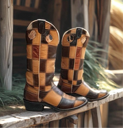 Women’s Size 6 M - Laramie 1960’s Cowboy Western Patchwork Boots Distressed