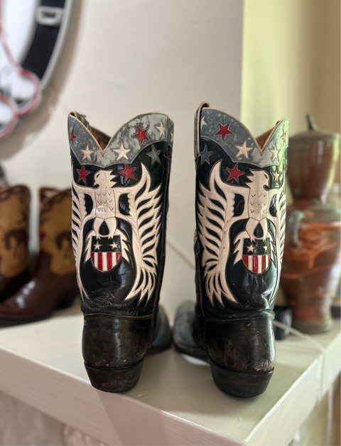 1960’s Patriotic Eagle Inlay Cowboy Boots – Men’s 10 (From My Personal Collection)