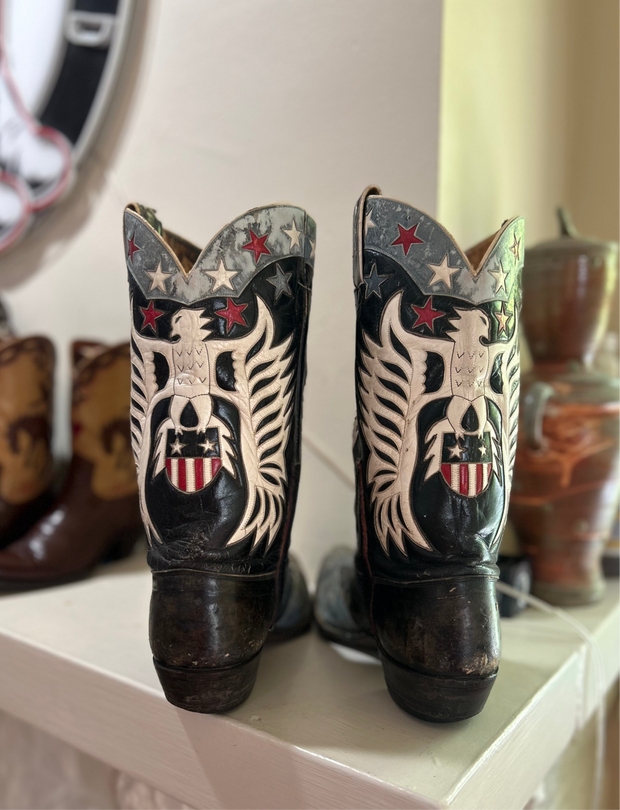 1960’s Patriotic Eagle Inlay Cowboy Boots – Men’s 10 (From My Personal Collection)