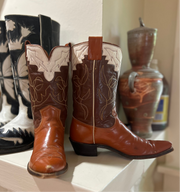 1950s • FRYE • Tri-Color Western (Saddle/Chocolate/Bone) • Women’s 7.5