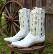 1970s • Texas Boot Co. • “Golden Starburst” Inlay Boots • Women’s 8 A (narrow) • Original Box