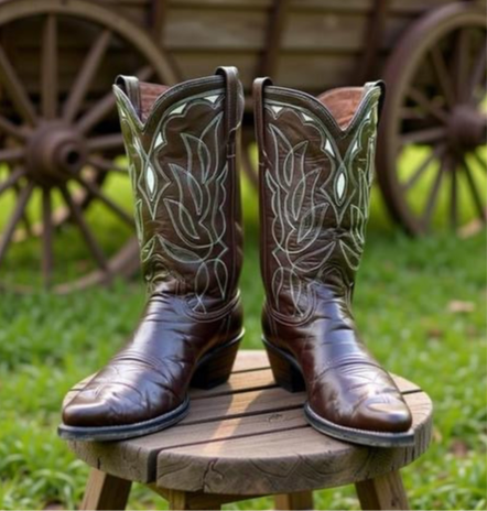 1960s • ACME • Chocolate Vine-Stitch Western • Women’s 8