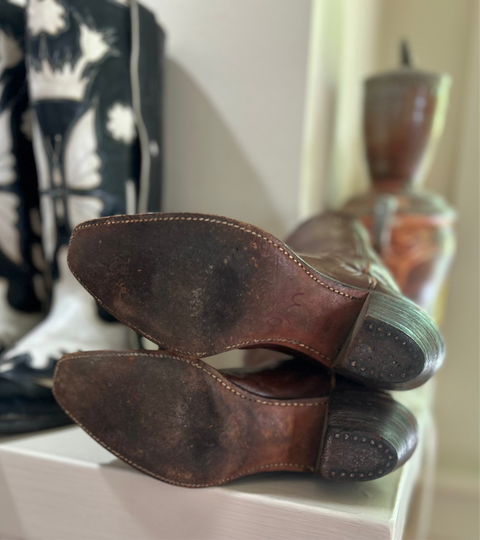 1950s • Justin • Chestnut Shorty Western Pee Wees • Women’s 7 M