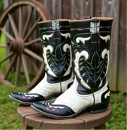 Women’s Size 8.5 M - 1950’s Stovepipe Cowboy Western Boots Inlays