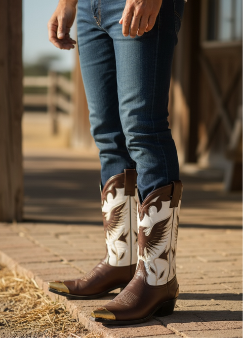 1980s • Austin Hall • “Rising Eagle” Inlay • Men’s 10 D