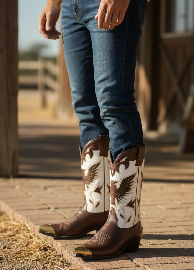 1980s • Austin Hall • “Rising Eagle” Inlay • Men’s 10 D