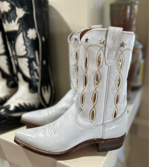 1970s • Texas Boot Co. • “Golden Starburst” Inlay Boots • Women’s 8 A (narrow) • Original Box