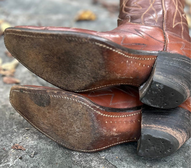 Women’s Size 7.5 M - 1950’s Pee Wee Cowboy Western Boots Brown Leather