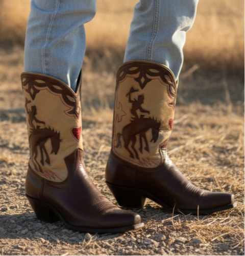 1950s • Stewart Romero • Bucking Bronco Boots • Women’s 5 M NFS