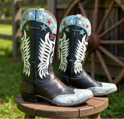 1960’s Patriotic Eagle Inlay Cowboy Boots – Men’s 10 (From My Personal Collection)