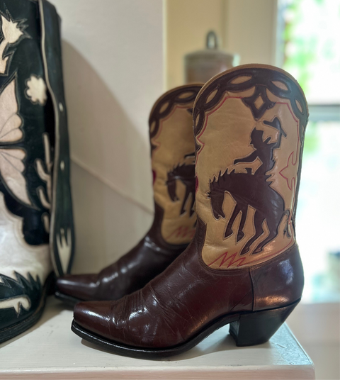 1950s • Stewart Romero • Bucking Bronco Boots • Women’s 5 M NFS