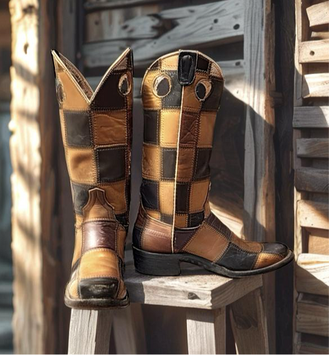 Women’s Size 6 M - Laramie 1960’s Cowboy Western Patchwork Boots Distressed