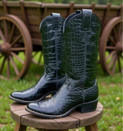 Men’s Size 8.5 D - Justin Vintage Cowboy Western Boots Full Alligator