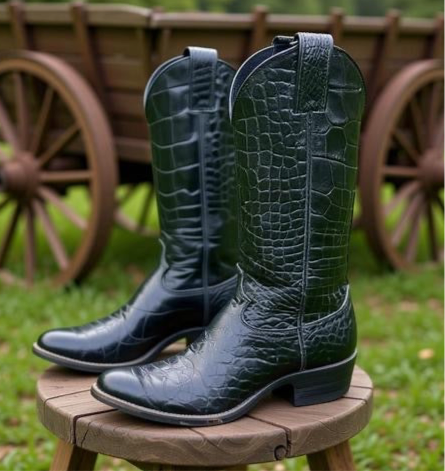 Men’s Size 8.5 D - Justin Vintage Cowboy Western Boots Full Alligator
