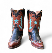 Women’s Size 7.5 B - Lucchese Classics Vintage Cowboy Western Boots Star Inlays
