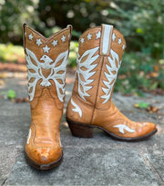 Custom 1981 Eagle + Stars Inlay Cowgirl Boots – Ladies 8.5
