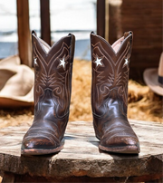 Women’s Size 7.5 M - 1960’s Cowboy Western Boots Star Inlays