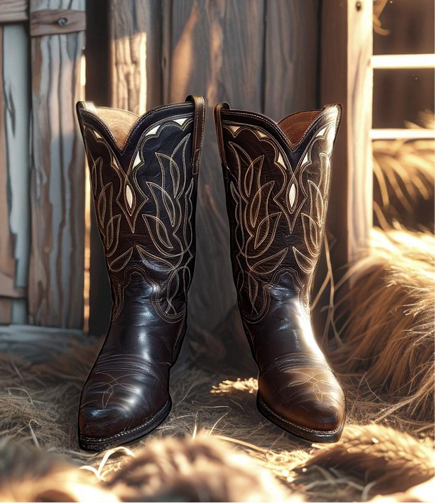 Women’s Size 8 M - 1960’s Acme Cowboy Western Boots Inlays