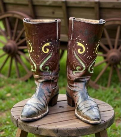 1950s • Kirkendall • Brown Suede Inlay Westerns • Men’s 11 D