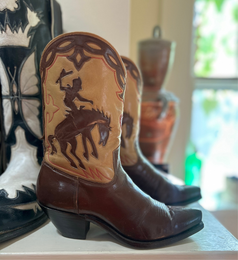 1950s • Stewart Romero • Bucking Bronco Boots • Women’s 5 M NFS