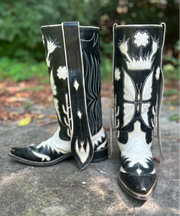 1960’s Black & White Butterfly Inlay Cowboy Boots – Men’s 10D