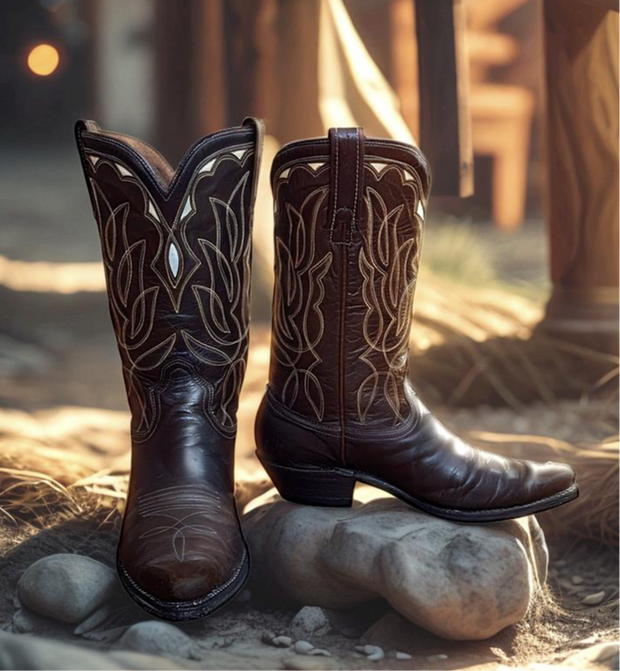 Women’s Size 8 M - 1960’s Acme Cowboy Western Boots Inlays