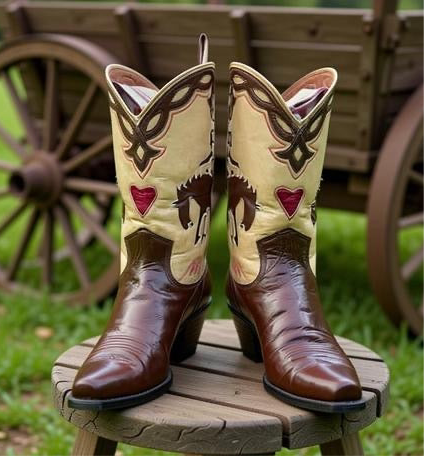 1950s • Stewart Romero • Bucking Bronco Boots • Women’s 5 M NFS