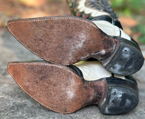 Women’s Size 8.5 M - 1950’s Stovepipe Cowboy Western Boots Inlays