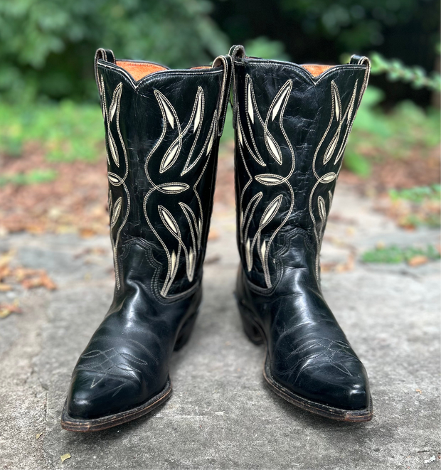 Men’s Size 9 D - 1960’s Acme Cowboy Western Boots Inlays