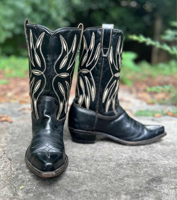 Men’s Size 9 D - 1960’s Acme Cowboy Western Boots Inlays