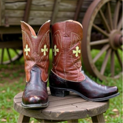 Men’s Size 11 D - 1950’s Cowboy Western Boots Inlays