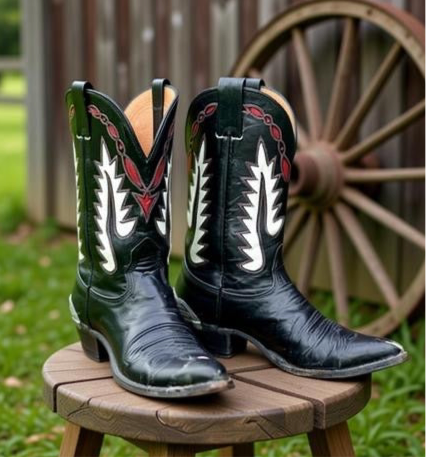 1980s • Nocona • Lightning Inlay — Men’s 9 D