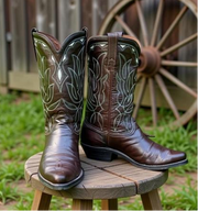 1960s • ACME • Chocolate Vine-Stitch Western • Women’s 8