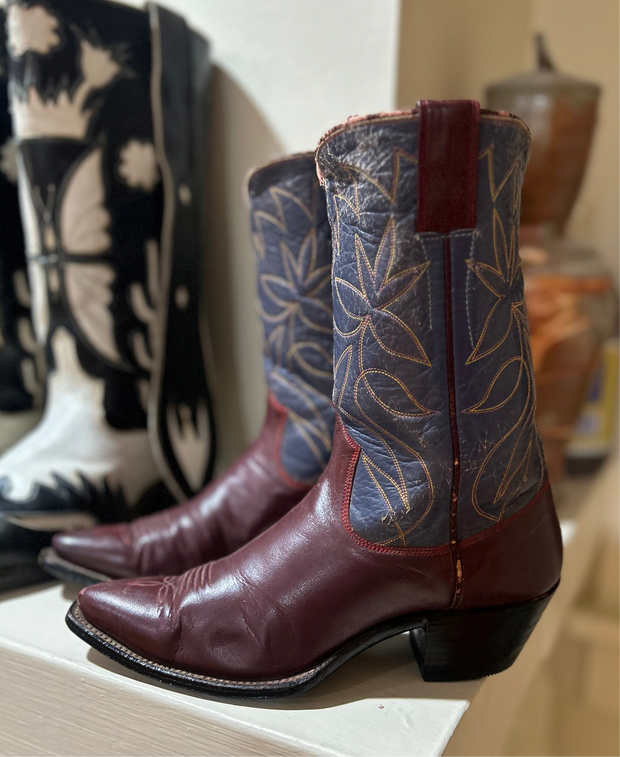 1950s • Unknown Maker • “Starleaf” Two-Tone Western Boots • Women’s 6.5 M