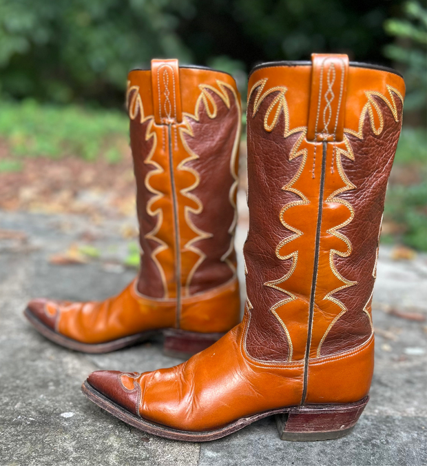 NOS Dan Post Vintage Cowboy Western Boots Wingtip Women’s Size 6 A