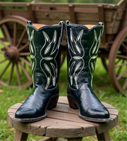 Men’s Size 9 D - 1960’s Acme Cowboy Western Boots Inlays