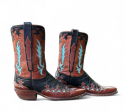 Women’s Size 7.5 B - Lucchese Classics Vintage Cowboy Western Boots Star Inlays